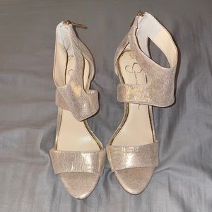 Jessica Simpson gold heels